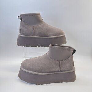 Ugg Classic Mini Dipper Boots Thundercloud Gray Winter Booties Women Size 7